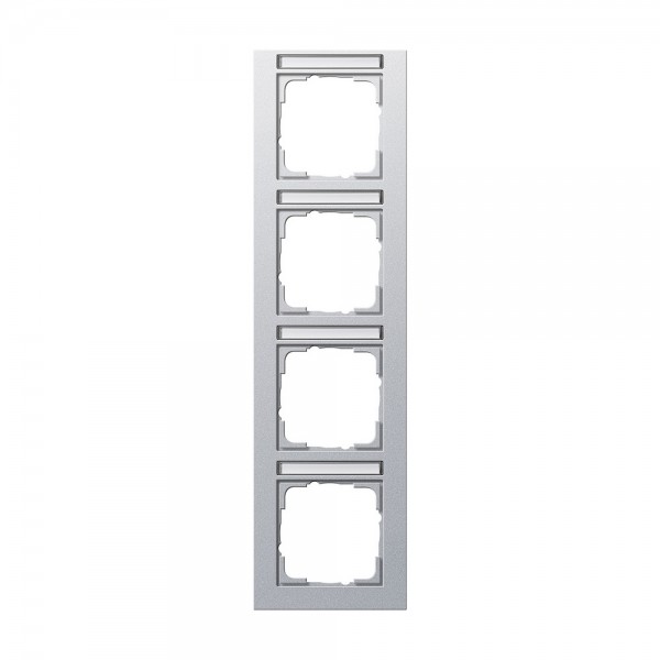 Gira 111425 Abdeckrahmen 4-fach senkrecht Beschriftungsfeld E2 Aluminium