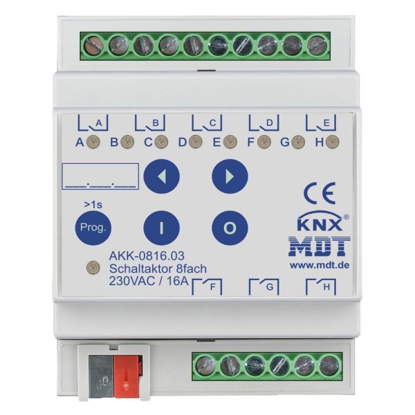 MDT technologies AKK-0816.03 Schaltaktor 8-fach 4TE REG 16A 230VAC