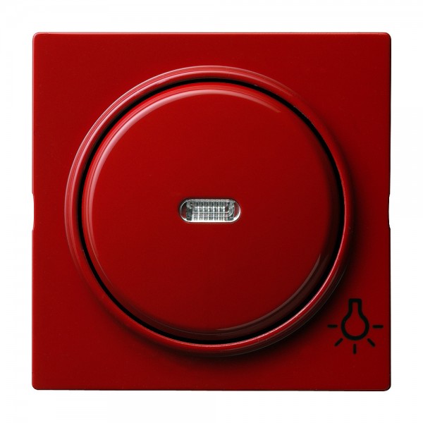 Gira 028543 Abdeckung mit Symbol Licht und Wippe mit Kontrollfenster S-Color Rot