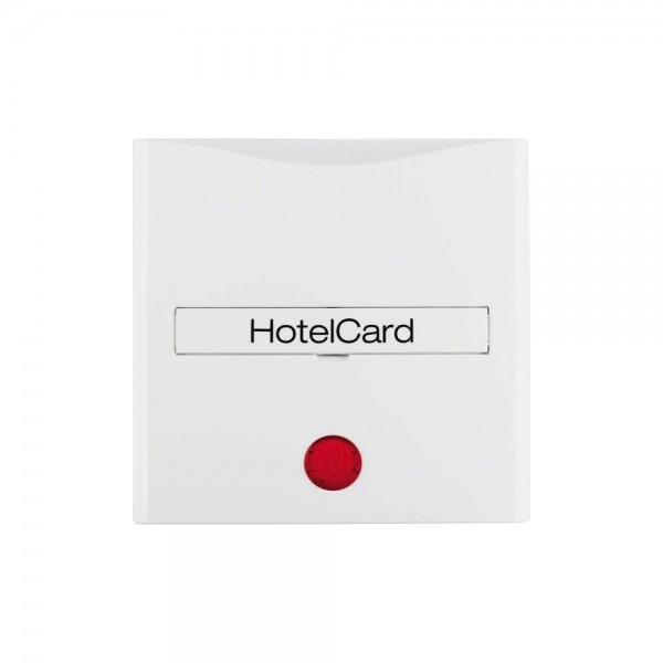 Berker 16408989 Zentralstück mit roter Linse und Aufdruck HotelCard S.1/B.3/B.7 polarweiß glänzend