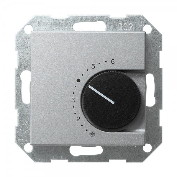 Gira 039726 Raumtemperaturregler 24/5 (2) A~ mit Wechsler System 55 Aluminium