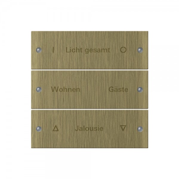 Gira 2133607 Wippenset 3-fach beschreibbar System 55 Bronze