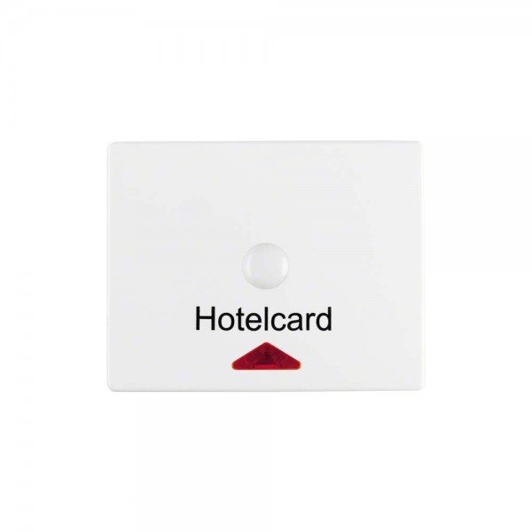Berker 16410069 Zentralstück mit roter Linse und Aufdruck HotelCard Arsys polarweiß glänzend