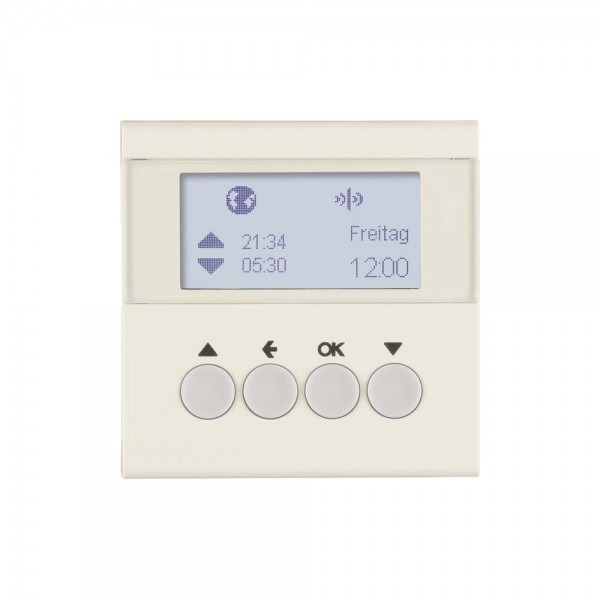 Berker 85745182 KNX-Funk Jalousie-Schaltuhr quicklink Display S.1/B.3/B.7 cremeweiß glänzend