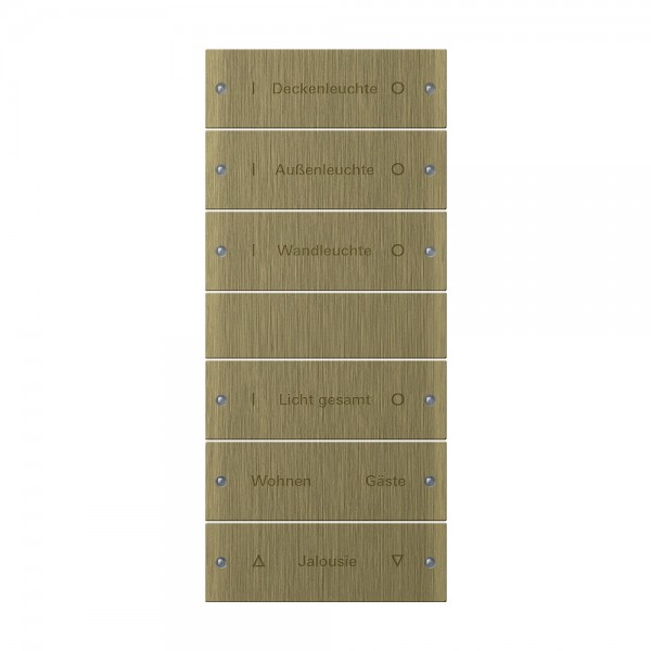 Gira 2136607 Wippenset 6-fach (3+3) beschreibbar System 55 Bronze