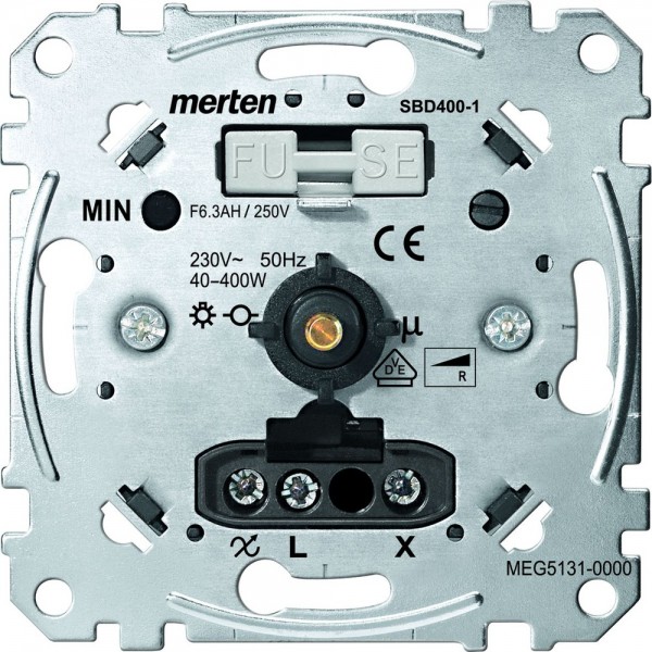 Merten MEG5131-0000 Drehdimmer-Einsatz für ohmsche Last mit Druck-Ausschalter 40-400 W