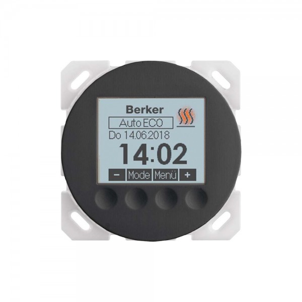 Berker 20462045 Temperaturregler mit Display R.1/R.3/R.8 schwarz glänzend