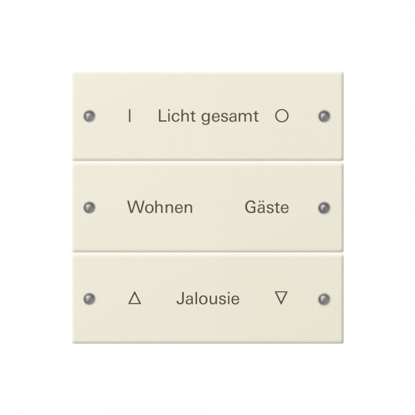 Gira 220301 Wippenset 3-fach beschreibbar System 55 Cremeweiß glänzend