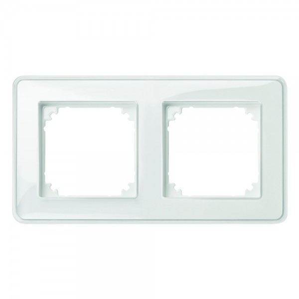 Merten MEG4020-3500 M-Creativ Abdeckrahmen 2-fach transparent/polarweiß mit Farbeinlegerset