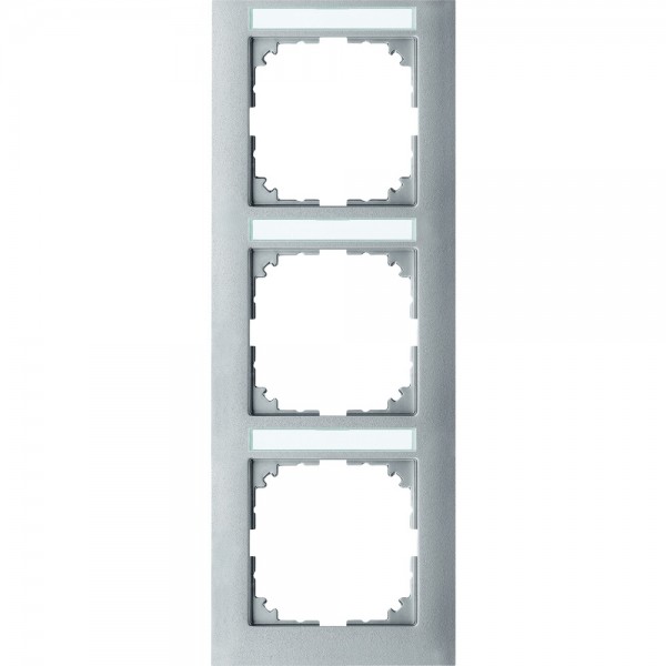 Merten MEG4032-3660 M-Pure-Abdeckrahmen 3-fach Beschriftungsträger senkrecht aluminium edelmatt