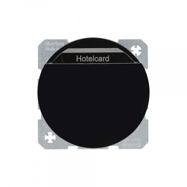 Berker 16402045 Relais-Schalter mit Zentralstück für Hotelcard R.1/R.3 schwarz glänzend