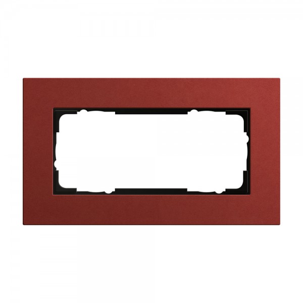 Gira 1002229 Abdeckrahmen 2-fach ohne Mittelsteg Esprit Linoleum-Multiplex Rot