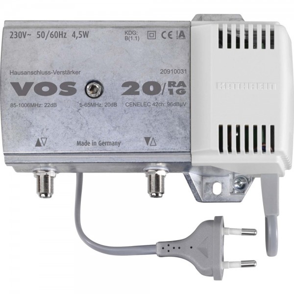 Kathrein VOS 20/RA-1G Hausanschluss-Verstärker 5-65/85-1006 MHz