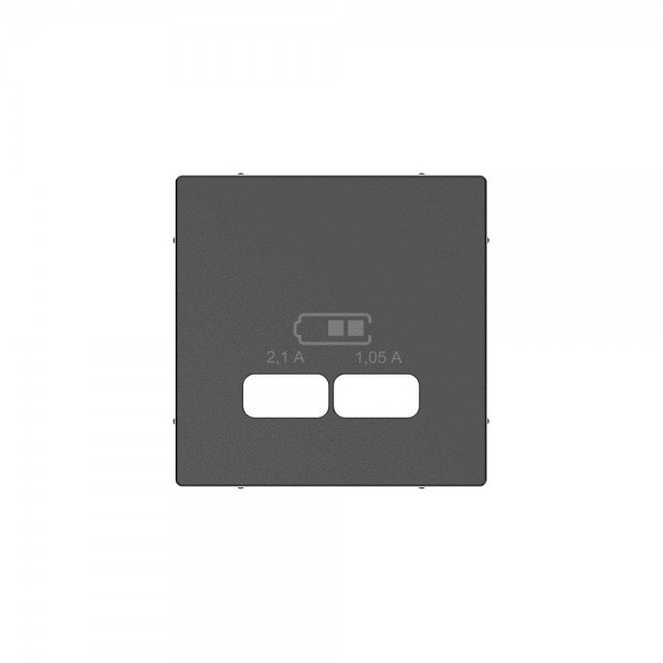 Merten MEG4367-0414 Zentralplatte für USB Ladestation-Einsatz System M anthrazit edelmatt