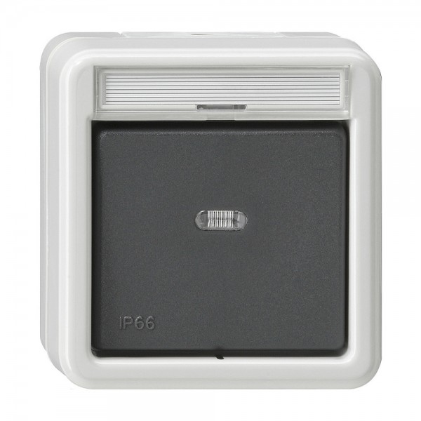 Gira 010231 Wippschalter Ausschalter 2-polig Wassergeschützt Aufputz IP66 Grau