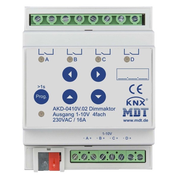 MDT technologies AKD-0410V.02 Dimmaktor 4-fach 4TE REG 1-10V RGBW