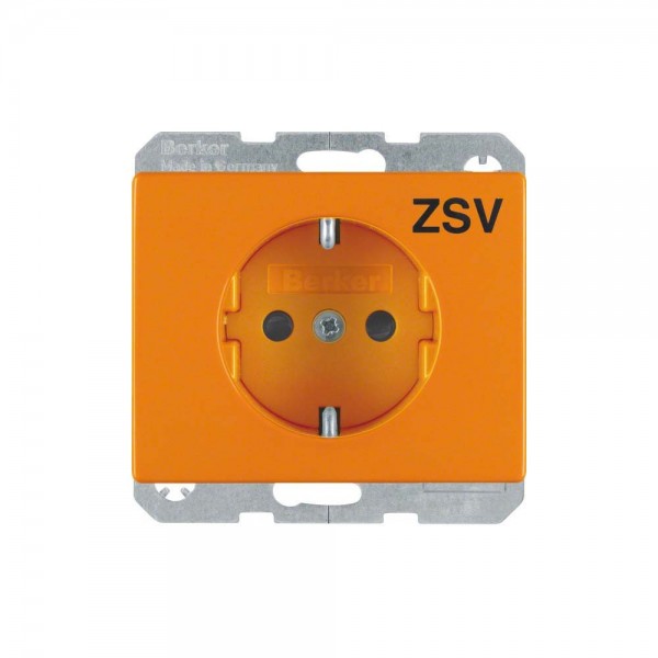 Berker 47150077 Steckdose SCHUKO für spezielle Anwendungen mit Aufdruck ZSV Arsys orange glänzend