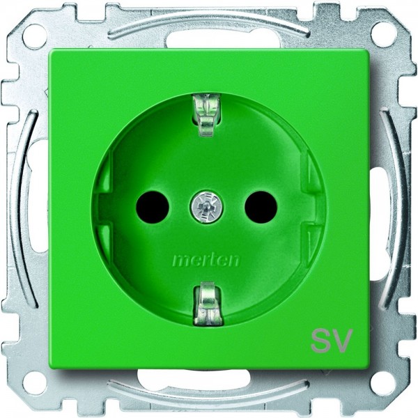 Merten MEG2300-0304 SCHUKO-Steckdose für Sonderstromkreise SV System M grün