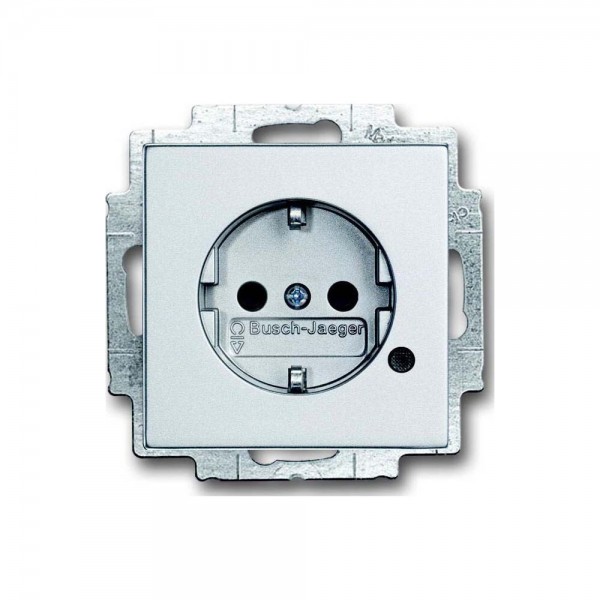 Busch Jaeger 20EUCBL-83 SCHUKO Steckdosen-Einsatz mit LED Kontrolllicht alusilber