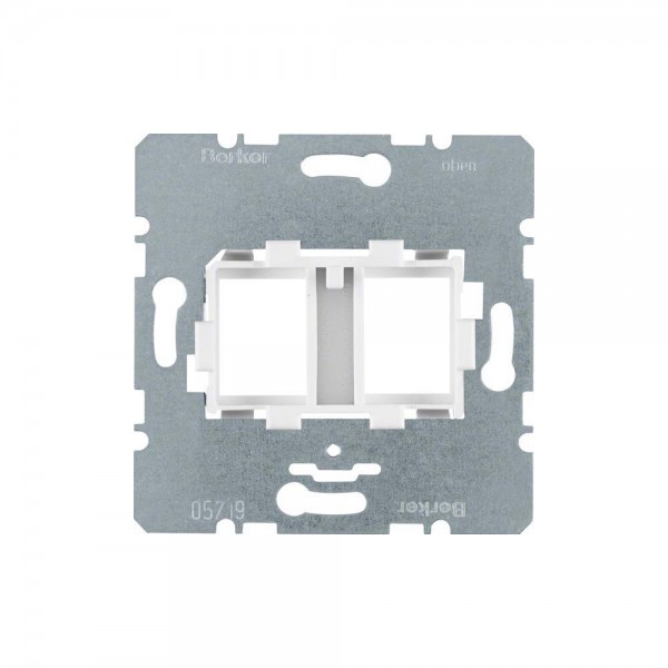 Berker 454105 Tragplatte mit weißer Aufnahme 2-fach für Modular Jacks