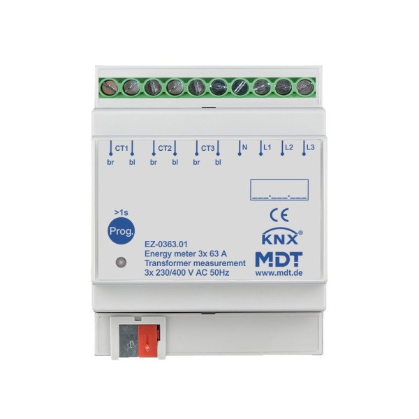 MDT technologies EZ-0363.01 Energiezähler 3-fach 4TE REG 63A Wandlermessung