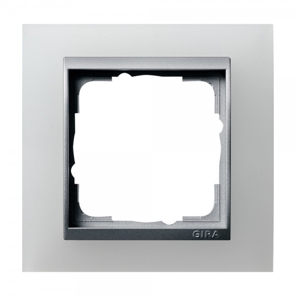 Gira 021150 Abdeckrahmen 1-fach für Aluminium Event Opak Weiß