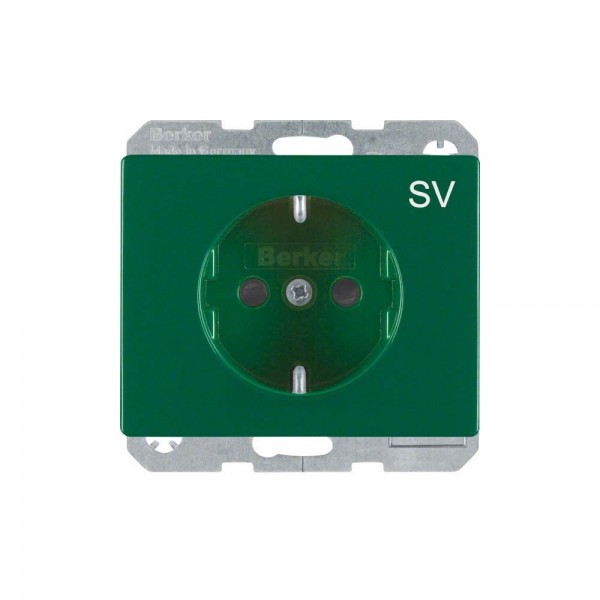 Berker 47150073 Steckdose SCHUKO für spezielle Anwendungen mit Aufdruck SV Arsys grün glänzend