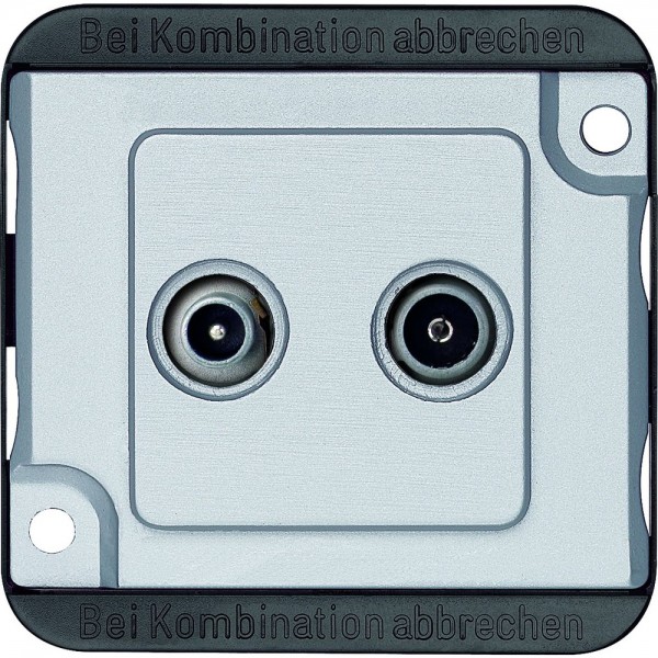 Merten 299460 BK/Sat-Antennenstichdose 2-fach Panzer mattsilber