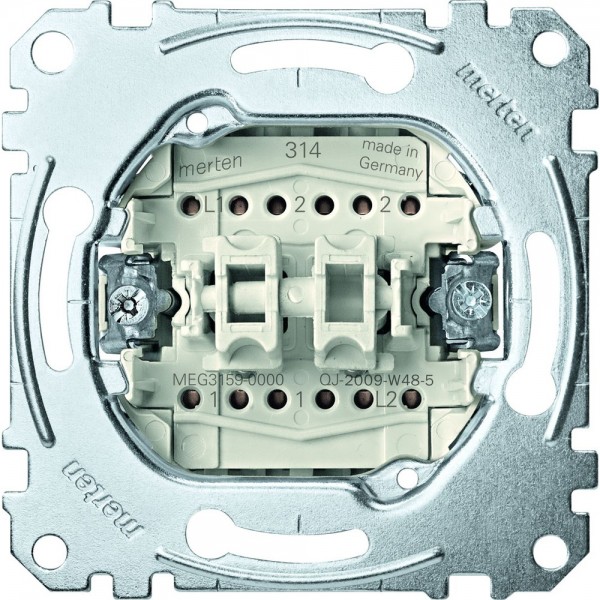 Merten MEG3159-0000 Doppeltaster-Einsatz 2 Wechsel 1-polig 10 A AC 250 V Steckklemmen