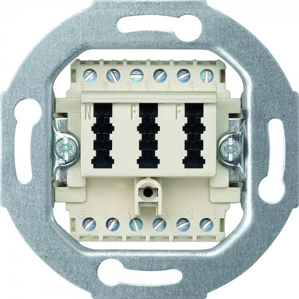 Merten 465226 Fernmelde-Anschlussdose TAE 3-fach 2x6/6NF/F cremeweiß