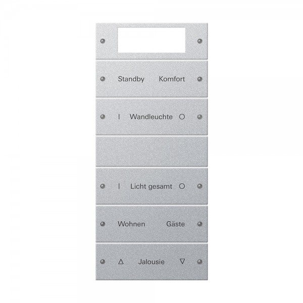 Gira 221526 Wippenset 5-fach Plus (2+3) beschreibbar System 55 Aluminium