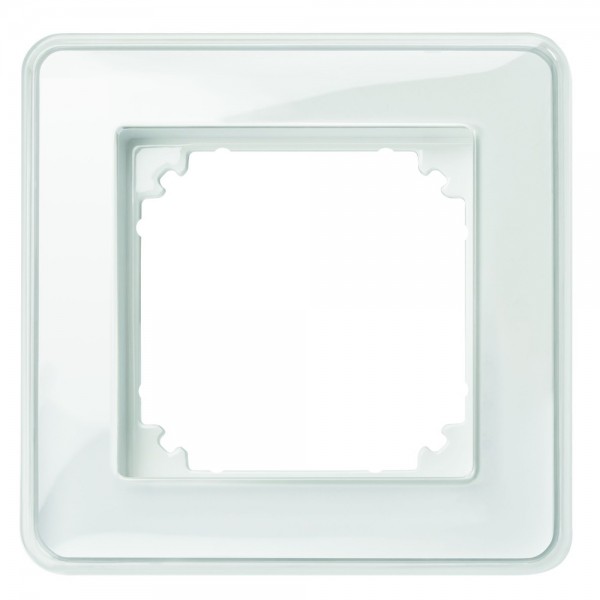 Merten MEG4010-3500 M-Creativ Abdeckrahmen 1-fach transparent/polarweiß mit Farbeinlegerset