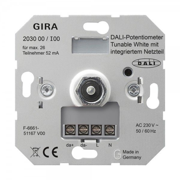 Gira 203000 DALI-Potentiometer Tunable White mit integriertem Netzteil