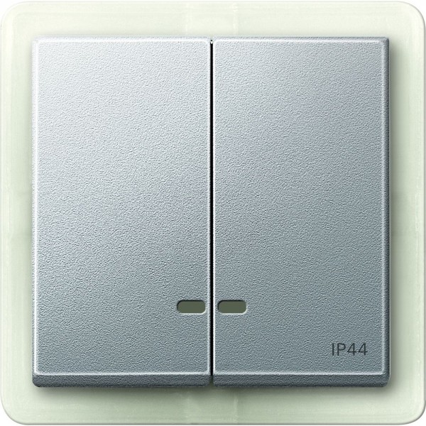 Merten MEG3424-0460 Doppelwippe mit Kontrollfenster IP44 System M aluminium edelmatt