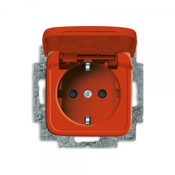 Busch-Jaeger 20EUKB-14-212 SCHUKO Steckdosen- Einsatz mit Klappdeckel orange