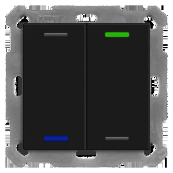 MDT technologies BE-TAL55T206.01 Taster Light 55 2-fach RGBW Schwarz matt