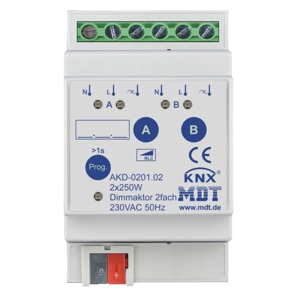 MDT technologies AKD-0201.02 Dimmaktor 2-fach 3TE REG 250W 230VAC