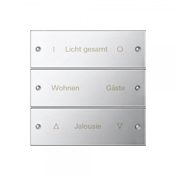 Gira 2133610 Wippenset 3-fach beschreibbar System 55 Chrom