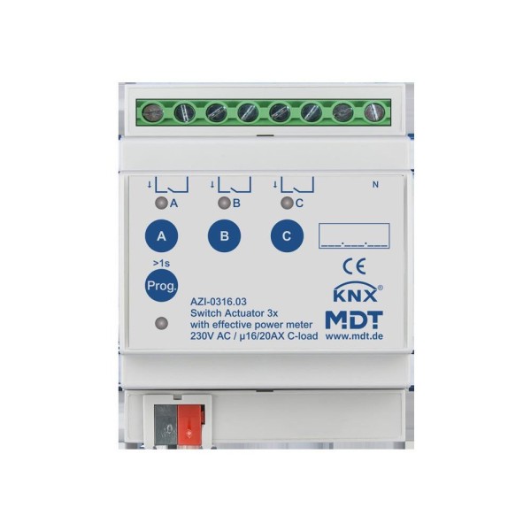 MDT technologies AZI-0316.03 Schaltaktor 3-fach 4TE REG 16/20A 230V