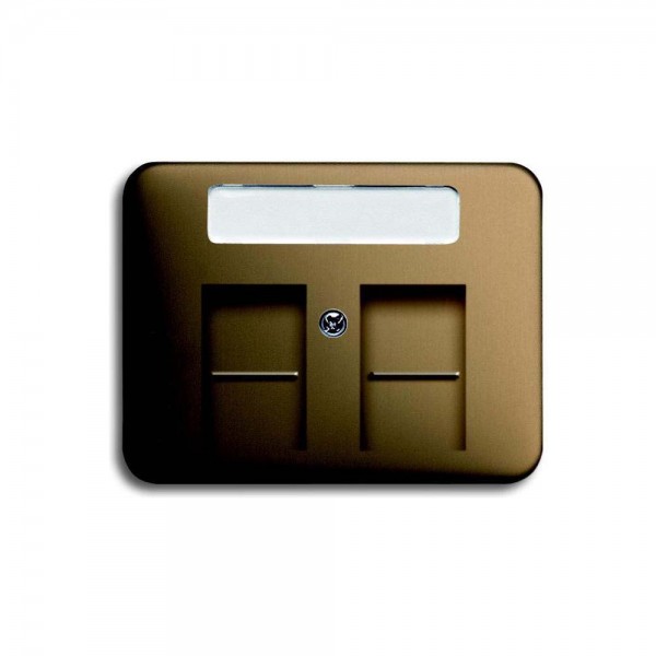 Busch Jaeger 1800-21 Zentralscheibe für 2 Modular-Jack-Einsätze alpha bronze