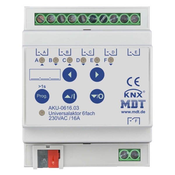 MDT technologies AKU-0616.03 Universalaktor 6-fach 4TE REG 16A 230VAC 100µF