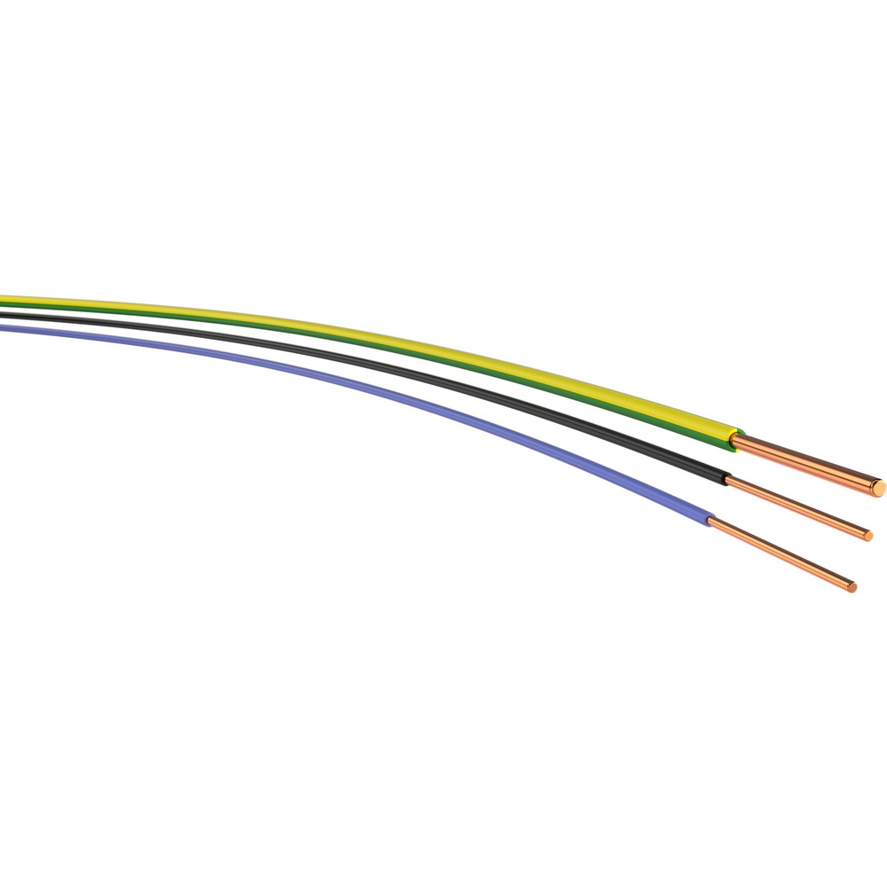 H05V-U 0,5mm² PVC Verdrahtungsleitung eindrähtig schwarz 100 Meter Ring 