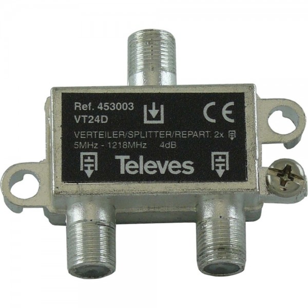 Televes VT24D Verteiler 2-fach 4dB 5-1218MHz
