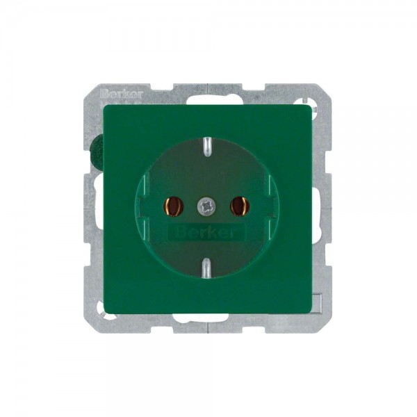 Berker 47436013 Steckdose SCHUKO Q.1/Q.3/Q.7 grün samt