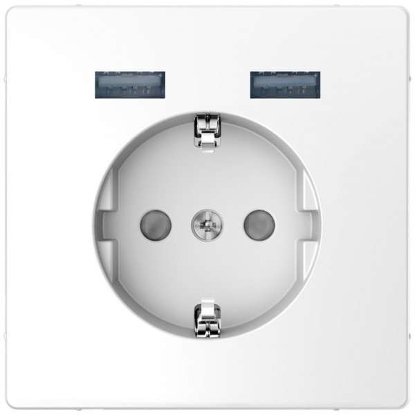 Merten MEG2366-6035 SCHUKO-Steckdose mit USB Ladegerät System Design lotosweiß