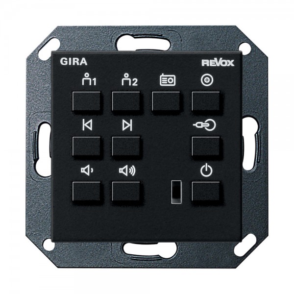 Gira 2228005 Revox Bedieneinheit Voxnet 218 System 55 Schwarz matt